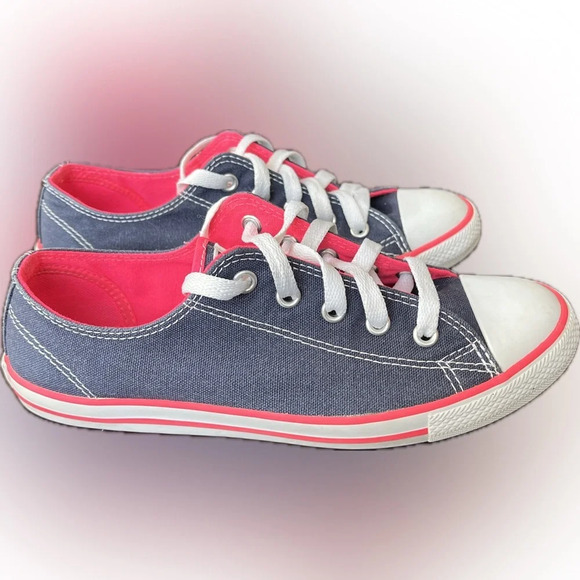 Converse Womens Chuck Taylor All Star 537153F Blue Denim Hot Pink Sneake… - Picture 1 of 7